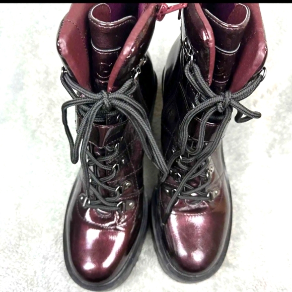 "Deep copper" GBG round toe, mid calf, Lace-up platform combat boots (W-10M) - Picture 7 of 10